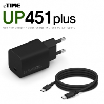 ipTIME(아이피타임) USB PD 45W GaN 초고속 충전기(케이블 포함) UP451 PLUS-C BLACK